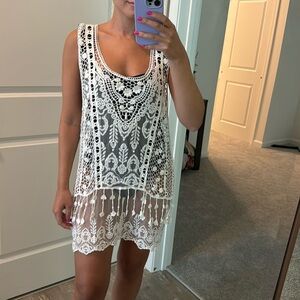 Crochet Mesh Coverup Dress